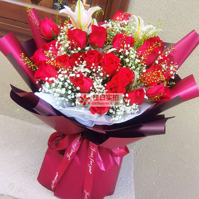 宁德30朵红玫瑰百合，做你余生故事里的人