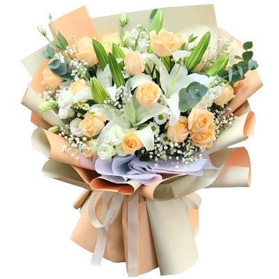 宁德19朵香槟玫瑰百合，你是我的真爱