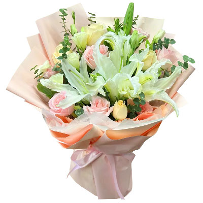 宁德10朵玫瑰百合混搭，爱是难忘时刻