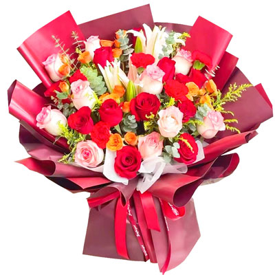 宁德22朵玫瑰百合，追求真爱幸福